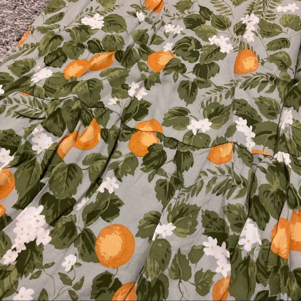 Reformation Mica Midi Dress Sz4 Orange Grove Green Long Sleeve Party Cocktail - Picture 11 of 13